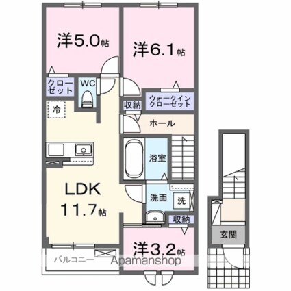チェリー　レジデンス[2LDK/62.1m2]の間取図