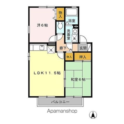 ラフィーネ[2LDK/53.72m2]の間取図