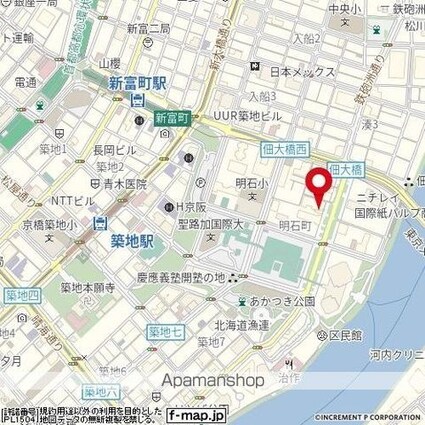 東京都中央区明石町[1K/28.43m2]の周辺