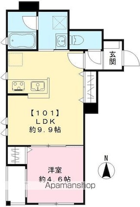 ベルナティオ[1LDK/34.72m2]の間取図