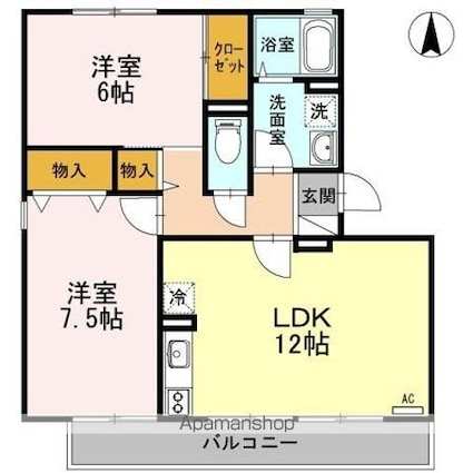 フェニックス・ＳＩ　Ｂ[2LDK/59.67m2]の間取図