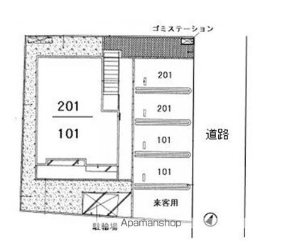 ＡＳ水江[2LDK/54.44m2]の配置図