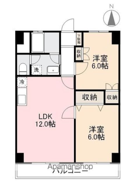 香川県高松市香西本町[2LDK/51.03m2]の間取図