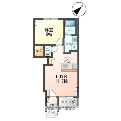 グランチェスタＭ[1LDK/40.36m2]の間取図