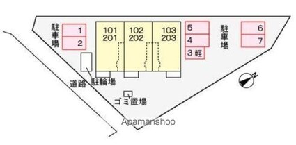 エクセラン元山[1LDK/48.65m2]の配置図