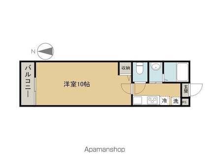 アークリード大津北[1K/25.2m2]の間取図