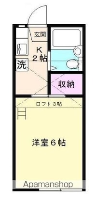 フラット林[1K/20m2]の間取図