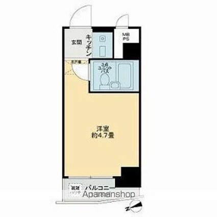シティプラザ南麻布[1R/13.55m2]の間取図