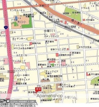 東京都大田区多摩川２丁目[1R/16.56m2]の周辺