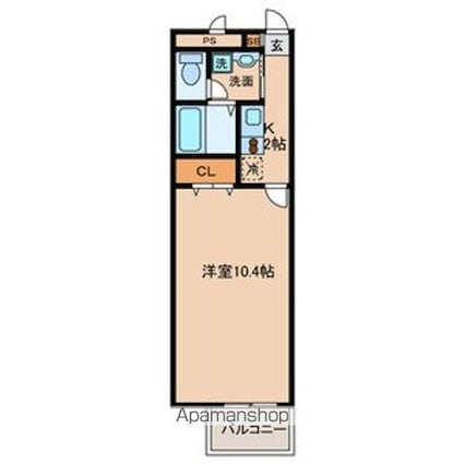 アンプルールフェールＫＯＫＩ[1K/29.14m2]の間取図