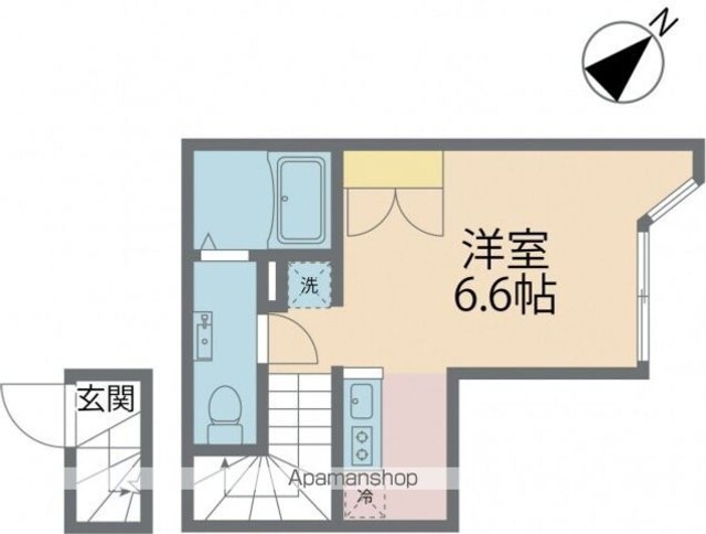 東京都立川市錦町２丁目[1R/23.08m2]の間取図