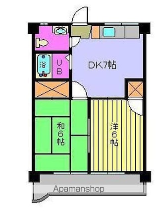 ヴィラージュ星岡[2DK/38.88m2]の間取図