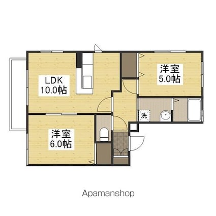 ペーシュ２[2LDK/49.25m2]の間取図