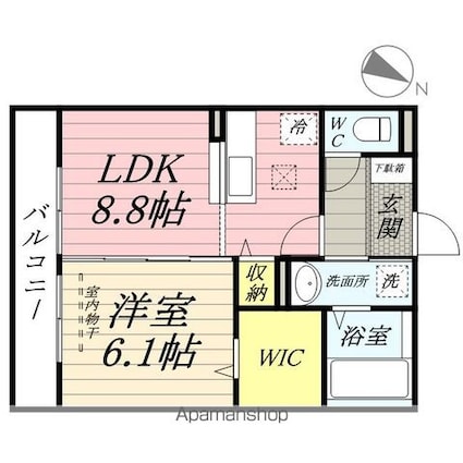 岡山県岡山市北区御津野々口[1LDK/40.29m2]の間取図