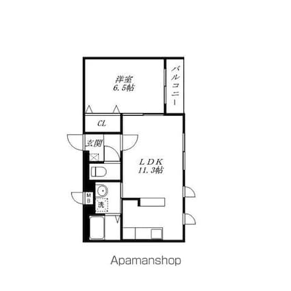 ノイオウミ[1LDK/40.49m2]の間取図