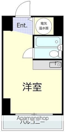 上野アビタシオン[1R/16.74m2]の間取図
