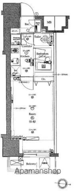 ＲＡＳＩＳ大山山手通り[1K/24.65m2]の間取図
