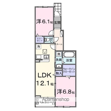 シエルクラスかわせみ[2LDK/58.35m2]の間取図