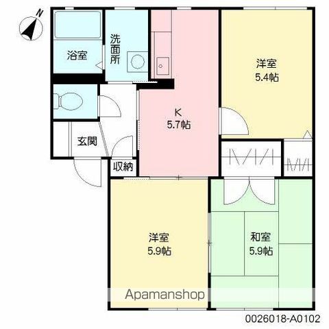 ディアス花山手 壱番館の間取り写真