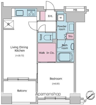 レジディア日本橋浜町[1LDK/41.19m2]の間取図