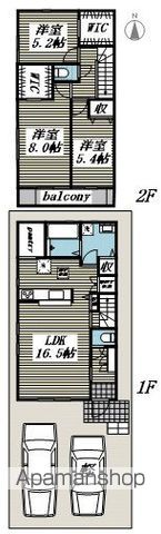 あきる野市二宮の戸建ての間取り