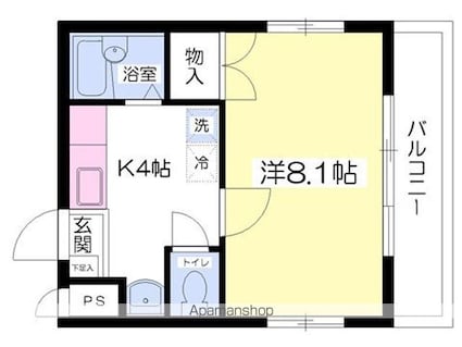 ＷＡＦＦＬＥ・Ｗ　[1K/27m2]の間取図