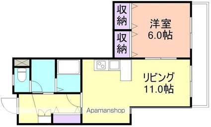 アンビエント黒田[1LDK/41.9m2]の間取図