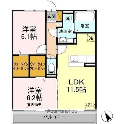 ウィル　ステージ[2LDK/55.86m2]の間取図