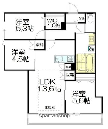 （仮称）高円寺南３丁目メゾン[3LDK/70.35m2]の間取図