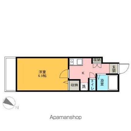 東京都葛飾区堀切５丁目[1K/21.63m2]の間取図