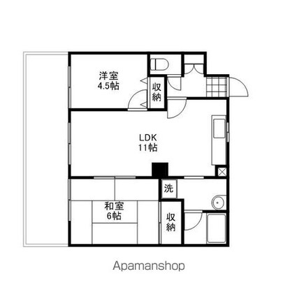 広島県広島市中区広瀬北町[2LDK/46.23m2]の間取図