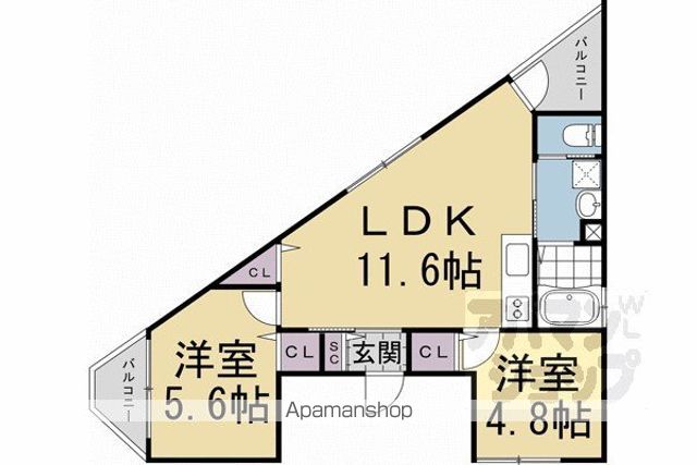 セレーナ北大路の間取り写真