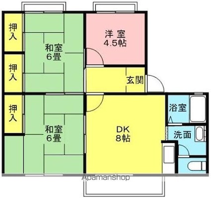 和歌山県和歌山市西浜２丁目[3DK/50.9m2]の間取図