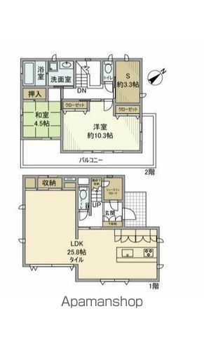 湘南モノレール 片瀬山駅 徒歩9分 2階建 築19年の間取り写真