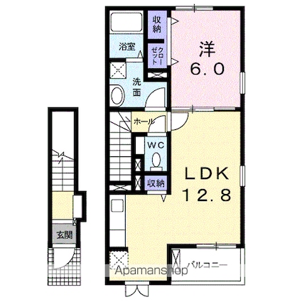 和歌山県海南市重根[1LDK/49.14m2]の間取図