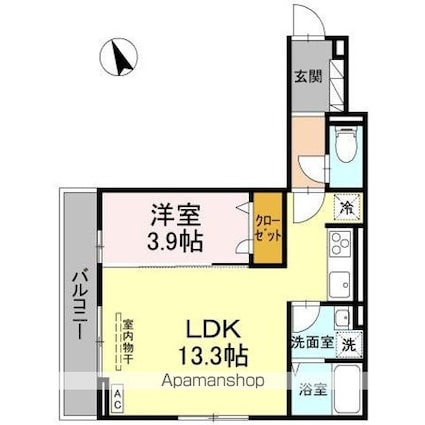 パル・リアン[1LDK/40.97m2]の間取図