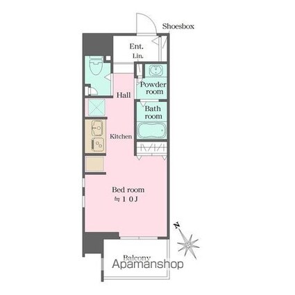 ウエリスアーバン水天宮前[1R/31.32m2]の間取図