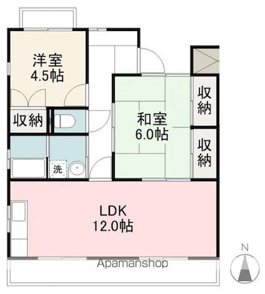 香川県高松市屋島西町[2LDK/62.24m2]の間取図