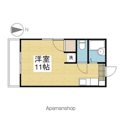 平和通マンション[1R/22.75m2]の間取図
