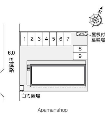 レオパレスマエヤ[1K/23.18m2]の配置図