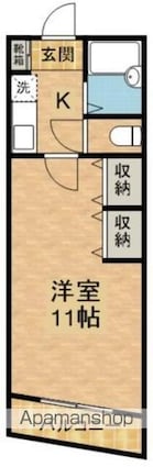 グランメール[1K/33m2]の間取図