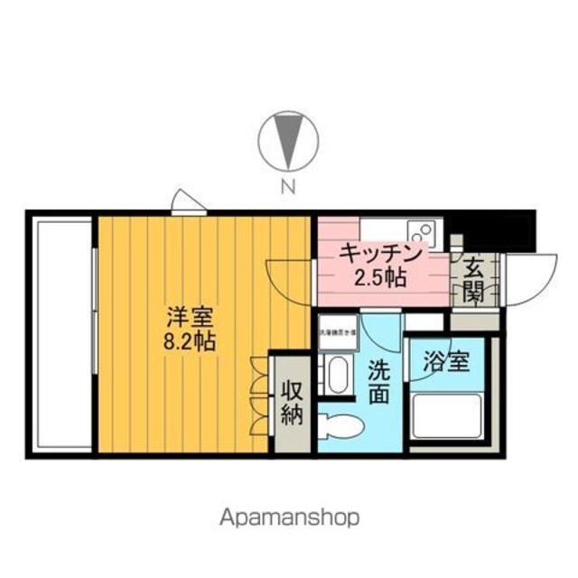 サンフル押上Ⅰ[1K/25.47m2]の間取図