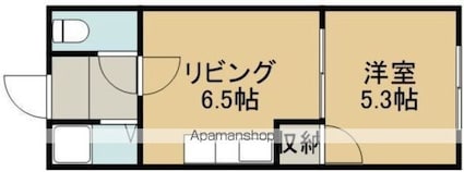 フローラ松川[1DK/31.8m2]の間取図