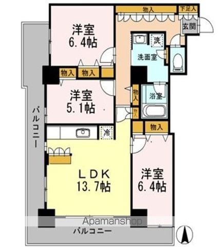 カスタリアタワー長堀橋の間取り写真