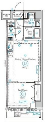 Ｍｉｎｄ　Ｓｈｉｍｕｒａｓａｋａｕｅ[1LDK/36.86m2]の間取図