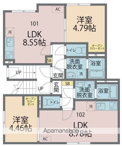 渋谷区笹塚のアパートの間取り