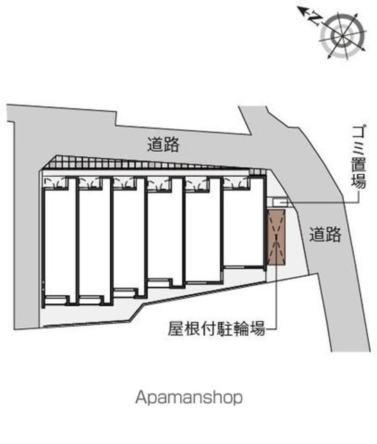 クレイノグラン曳舟[1K/23.16m2]の配置図