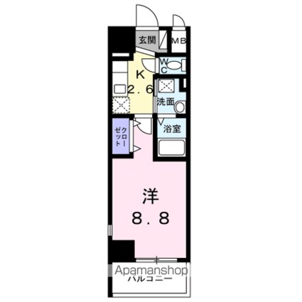 Ｂｒｉｇｈｔ　Ｇａｔｅ　名古屋[1K/28.54m2]の間取図