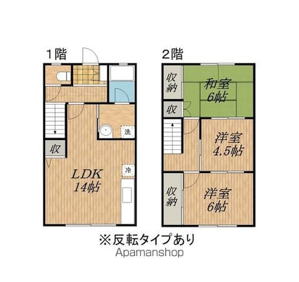メゾネットきた[3LDK/74.5m2]の間取図