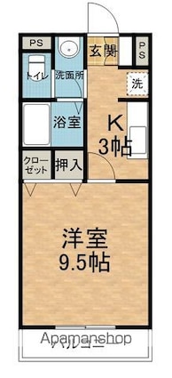 長野県松本市小屋南１丁目[1K/31.07m2]の間取図